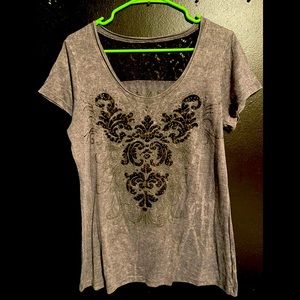 MAURICES SIZE XXL Rhinestone Lace back Shirt